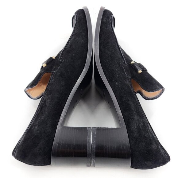 GUCCI Black Square Toe Suede Loafer Pumps - Picture 7 of 10